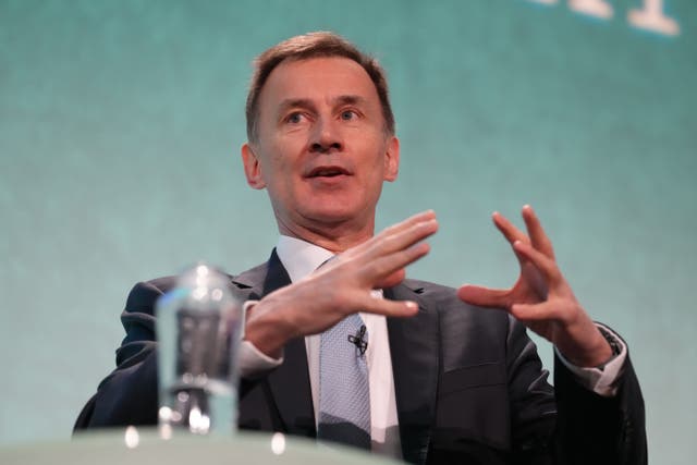 <p>Chancellor of the Exchequer Jeremy Hunt (Maja Smiejkowska/PA)</p>