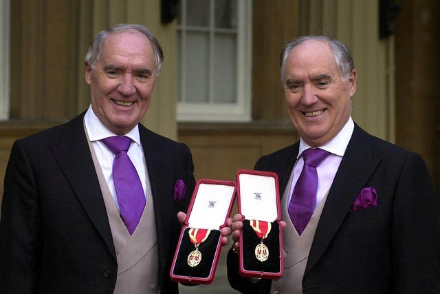 <p>Sir Frederick Barclay (right) and twin brother Sir David bought the Telegraph Group in 2004 </p>