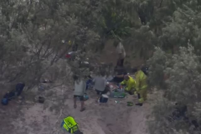 <p>Paramedics report to the scene where a man got buried alive in sand in Australia</p>