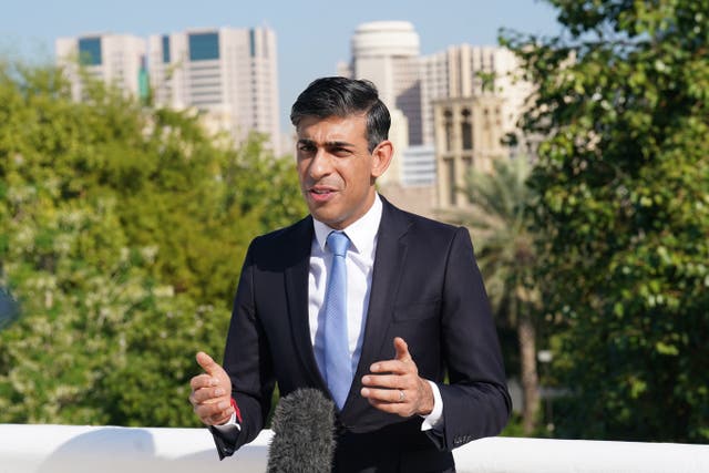 <p>Prime Minister Rishi Sunak at the Cop 28 climate conference </p>