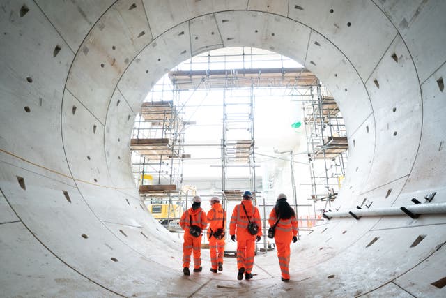 <p>The end of a one-mile section of the first completed HS2 tunnel under ancient woodland near Southam, Stratford-on-Avon (PA)</p>