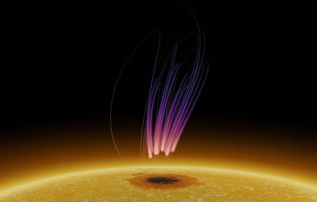 <p>Scientists uncover prolonged radio emissions above a sunspot, similar to those previously seen in the polar regions of planets</p>