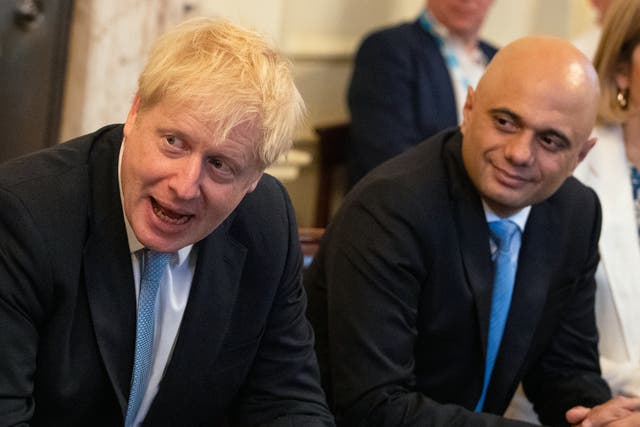 <p>Boris Johnson and Sajid Javid in 2019 </p>