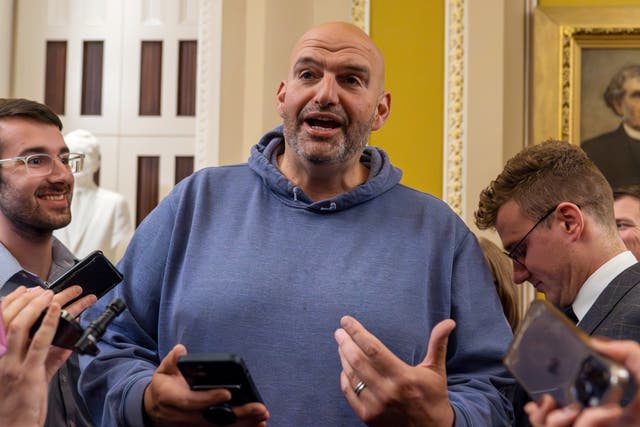 <p>Senator John Fetterman on Tuesday blamed social media app TikTok for giving young people a ‘warped’ view of the Israel-Hamas war</p>