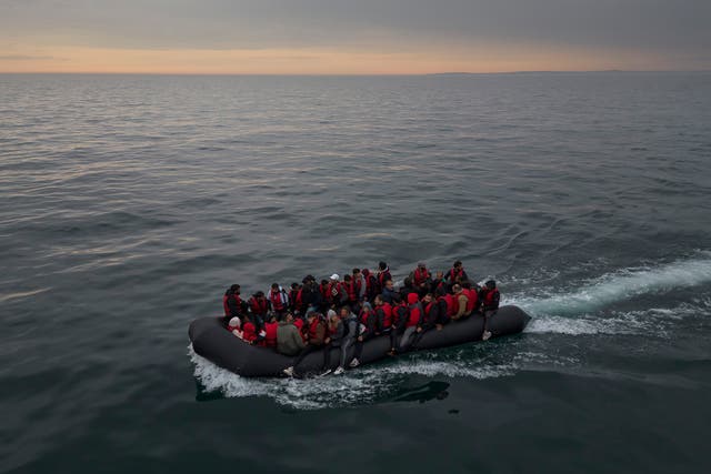 <p>File photo of small boat crossing in August</p>