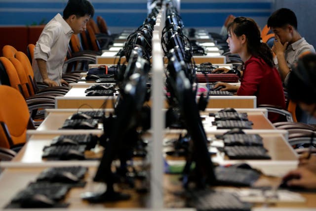 <p>North Koreans use computer terminals at the Sci-Tech Complex in Pyongyang</p>