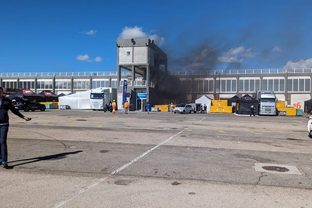 <p>Fire breaks out at a Formula E pre-season testing event in Valencia</p>